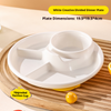 Wheat Straw Plastic Divided Plate, Unbreakable Kids Compartment Tray, Portable Separate Food Plate for Home Picnic