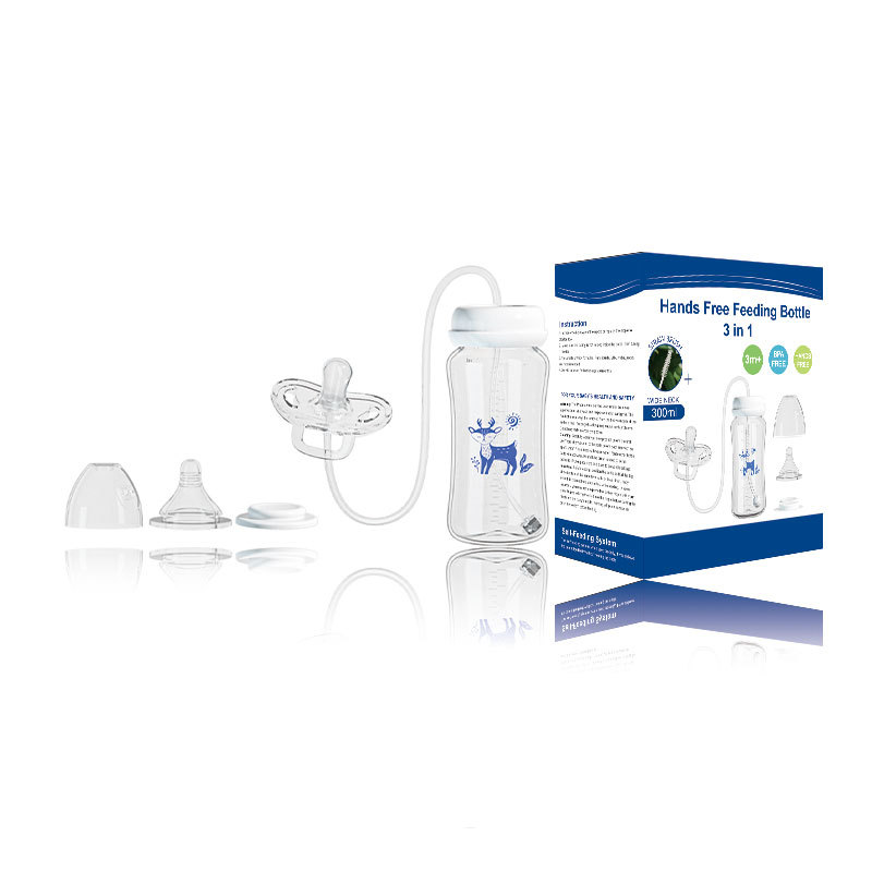 Creative Hands‑Free Baby Bottle, Wide‑Neck PP Feeding Bottle for Baby, 300ml