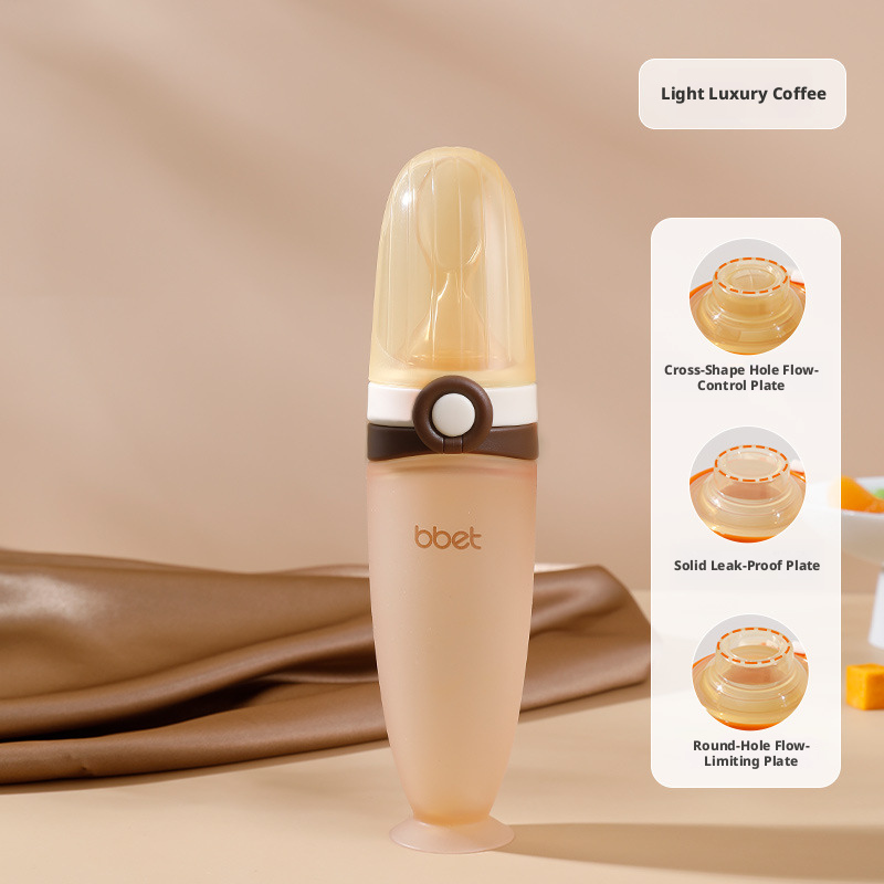 Baby Silicone Squeeze Feeding Spoon, Newborn Food Feeder for Rice Paste & Milk, Anti‑Colic Soft Baby Spoon