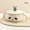 Cute Panda 316 Stainless Steel Baby Feeding Bowl, Detachable Easy‑Clean Toddler Bowl with Handles & Lid for Self‑Feeding