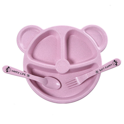 Bear Shaped Divided Plate Kids Tableware Set