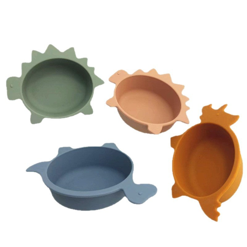 Dinosaur Silicone Baby Bowl, Kids Feeding Bowl