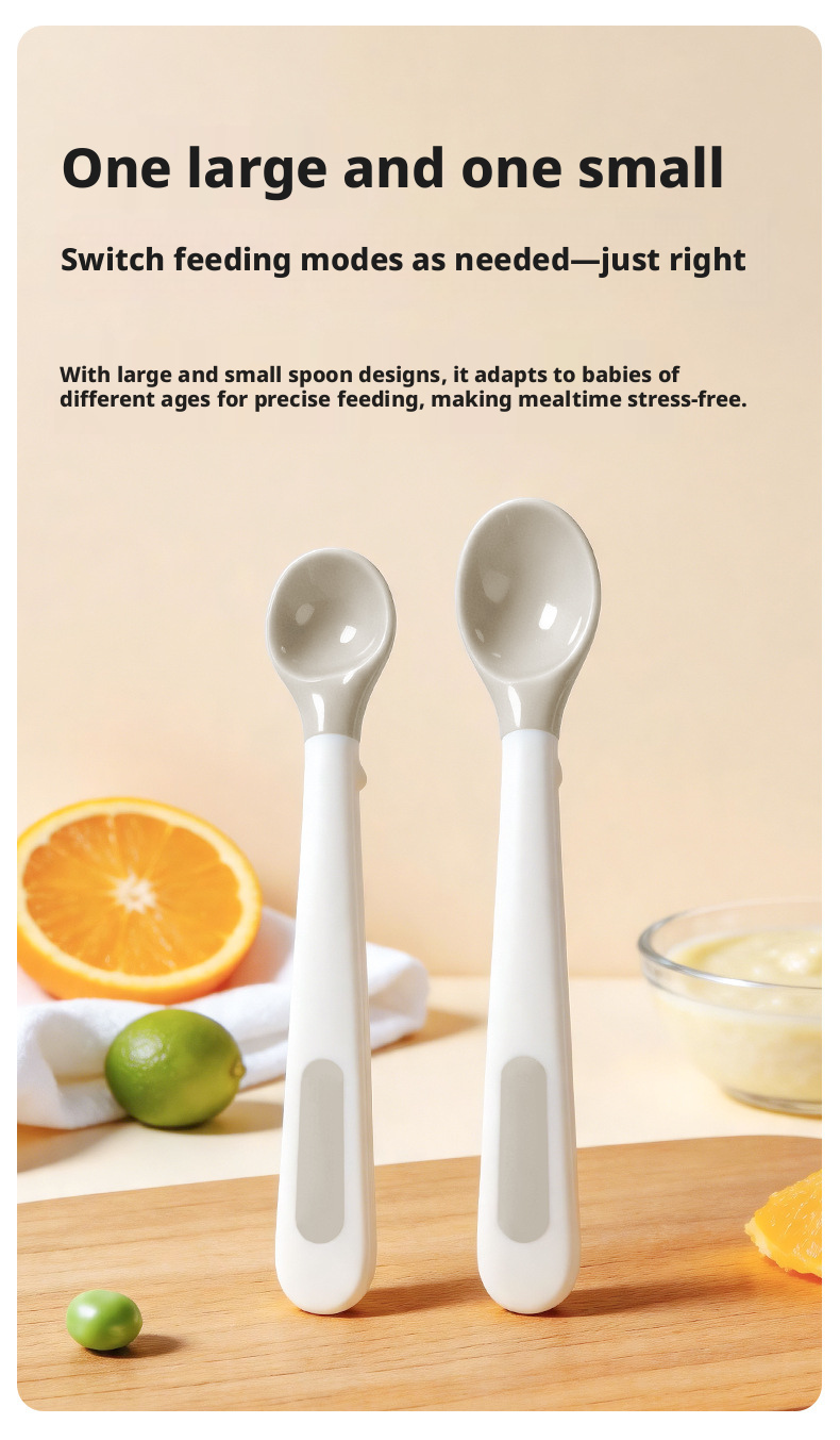 Newborn Temperature‑Sensing Spoon Set, Portable Kids Feeding Tableware Kit