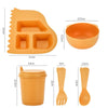 Kids Dinosaur Dinnerware Set, Wheat Straw Cartoon Divided Plate, Baby Feeding Bowl, Cup, Fork & Spoon, Toddler Tableware