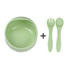 Large Snail-shaped Silicone Baby Bowl, Children Tableware Set including Anti-slip Suction Food Bowl, Baby Fork & Spoon and Silicone Plate