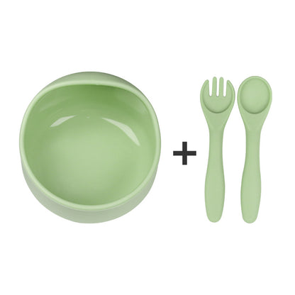 Large Snail-shaped Silicone Baby Bowl, Children Tableware Set including Anti-slip Suction Food Bowl, Baby Fork & Spoon and Silicone Plate