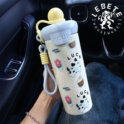 New 316 Stainless Steel Floating‑Ball Thermos Cup, Large‑Capacity Portable Coffee Mug, Stylish Water Bottle for Students