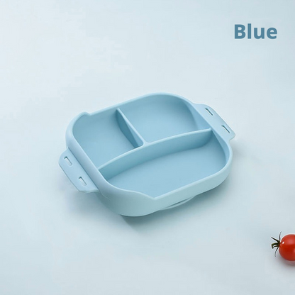 Strong Suction Silicone Baby Divided Plate, Shatter‑Proof Toddler Self‑Feeding Feeding Bowl