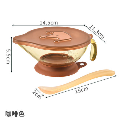 Newborn Baby Food Bowl Set, Feeding Training Bowl for Rice Cereal & Water, Built-in Grinding Function, Strong Suction Anti-Spill Baby Tableware
