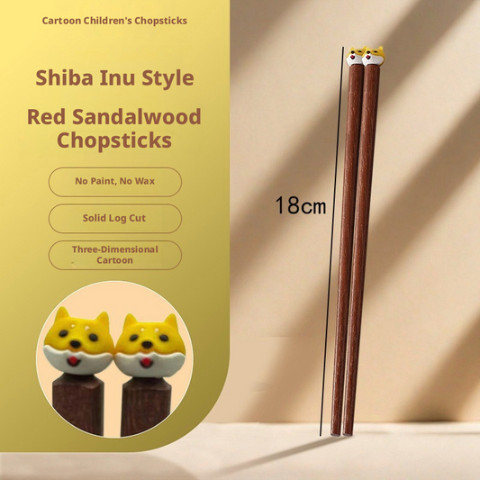 Cute Animal Wooden Kids Chopsticks, Non-toxic Unpainted Solid Wood Training Chopsticks for Toddlers, Children Learning Tableware