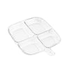 4 Compartment Divided Plate with Handle, Kids Dinner Plate, Snack & Fruit Serving Tray for Kitchen