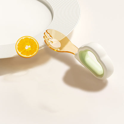 Food-grade tableware for one-year-old babies learning self-feeding, training forks and spoons for complementary food practice