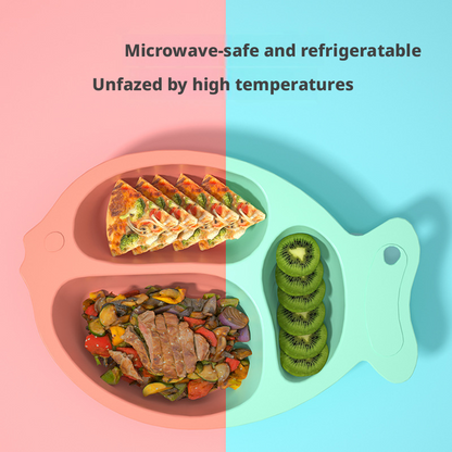 Fish‑Shaped Baby Divided Plate, Drop‑Resistant Creative Toddler Feeding Tableware
