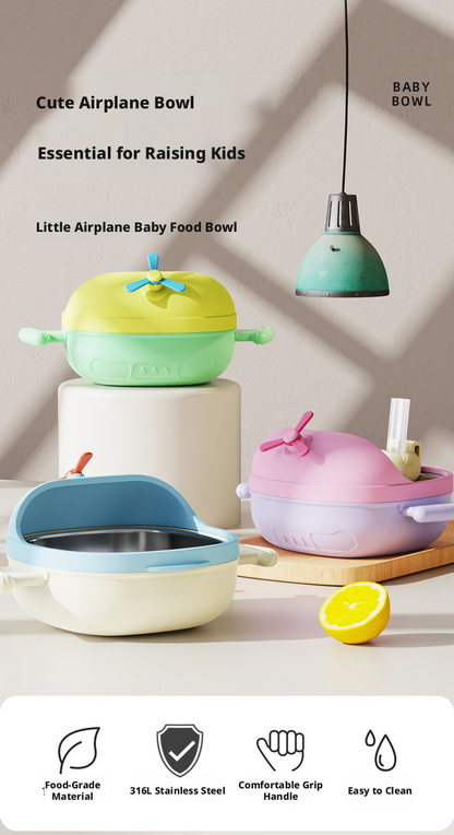 316 Stainless Steel Suction Baby Bowl, Shatterproof Toddler Self‑Feeding Tableware