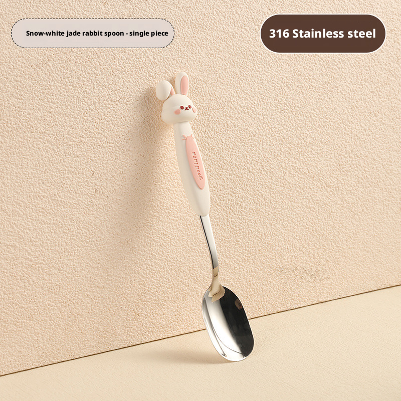 Cute Cartoon Kids Spoon, 316 Stainless Steel Baby Eating Spoon