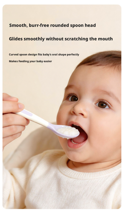 Newborn Temperature‑Sensing Spoon Set, Portable Kids Feeding Tableware Kit