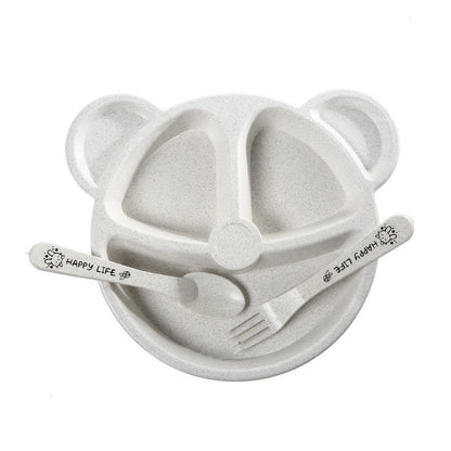 Bear Shaped Divided Plate Kids Tableware Set