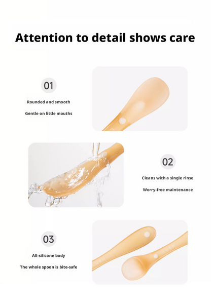 Food‑Grade Silicone Baby Spoon, Infant Feeding Spoon for Milk Water & Baby Food