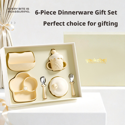 Food Grade Silicone Baby Tableware Gift Box for Newborn Full Moon 1st Birthday