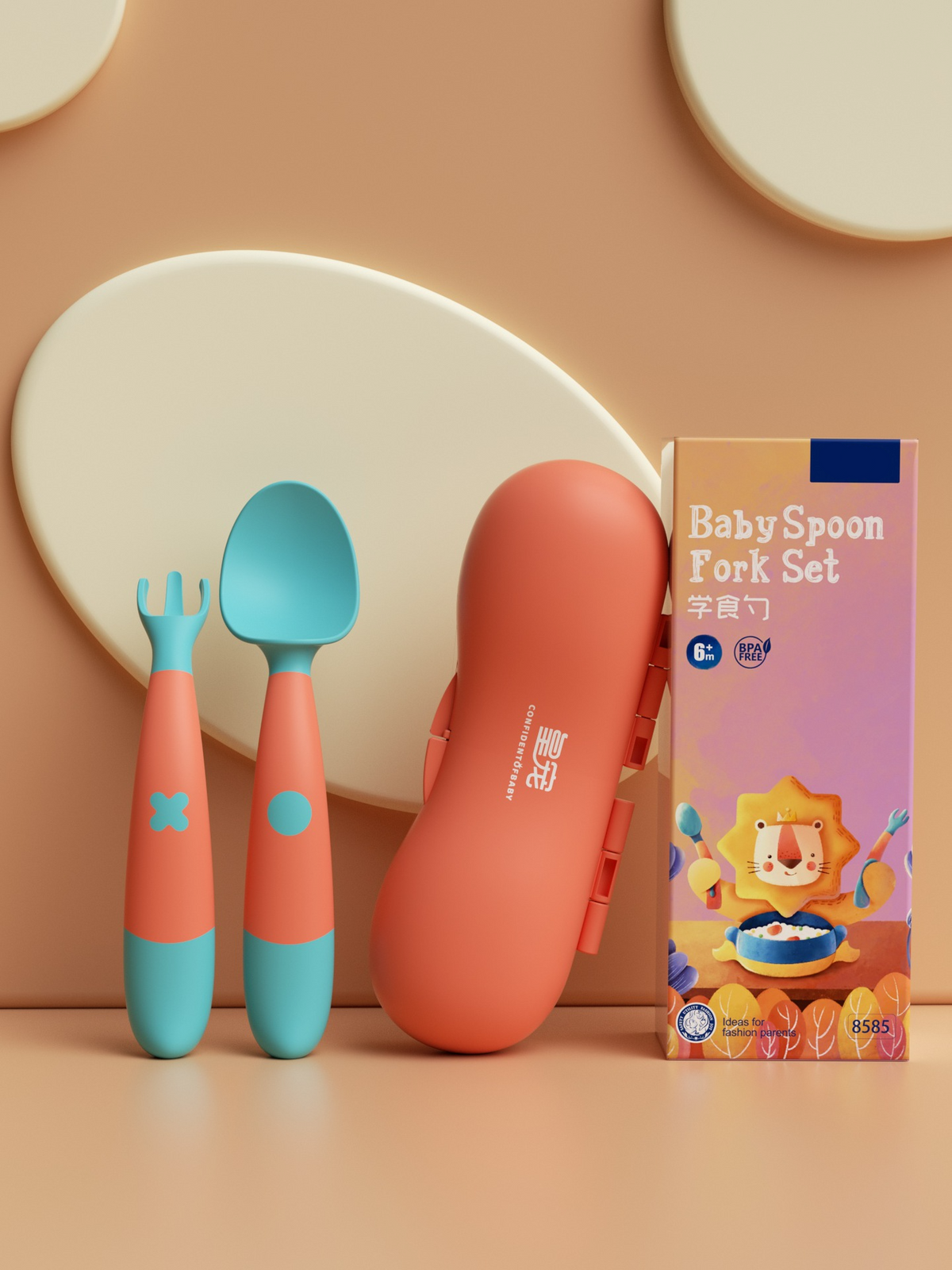 Baby Spoon & Fork Set with Storage Case, Toddler Self‑Feeding Utensils