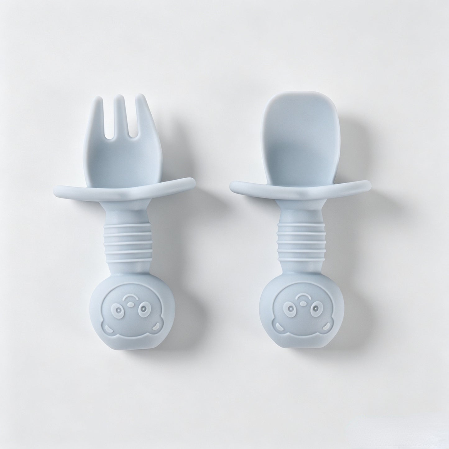 Silicone Bear-Themed Fork and Spoon Set for Toddlers – Training Utensils for Self-Feeding and Solid Foods