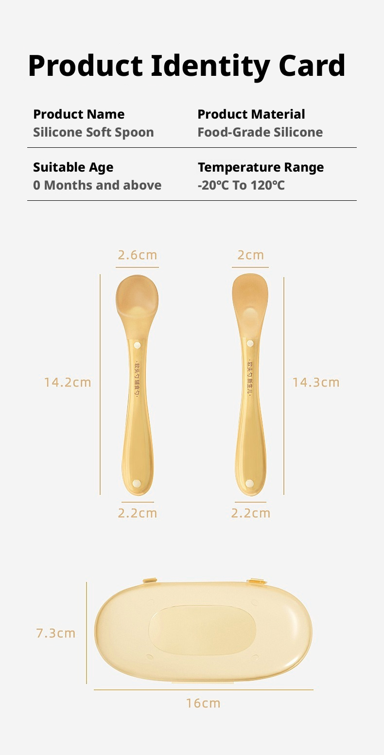 Food‑Grade Silicone Baby Spoon, Infant Feeding Spoon for Milk Water & Baby Food
