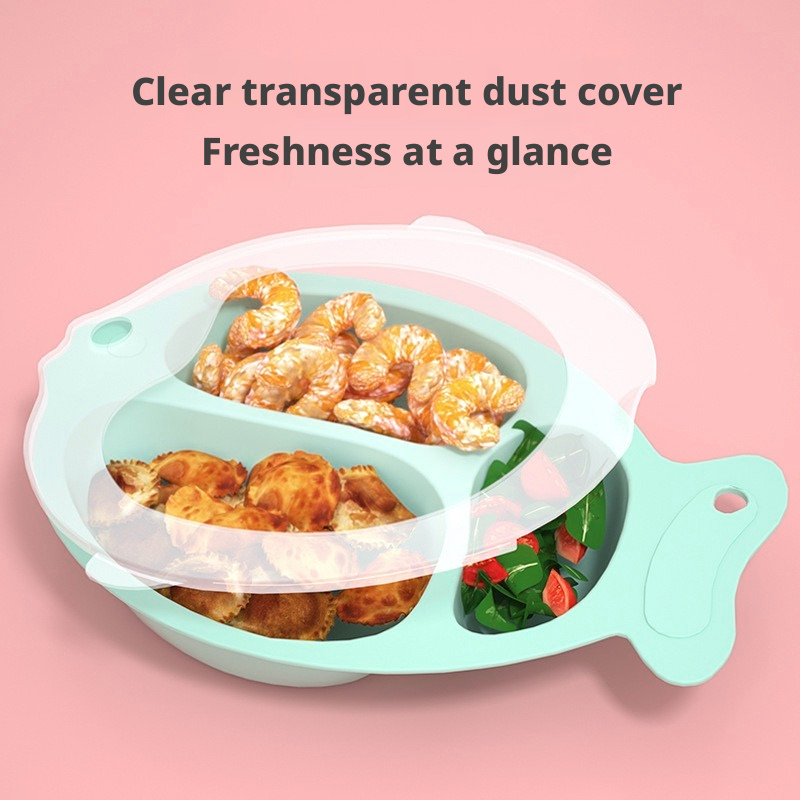 Fish‑Shaped Baby Divided Plate, Drop‑Resistant Creative Toddler Feeding Tableware