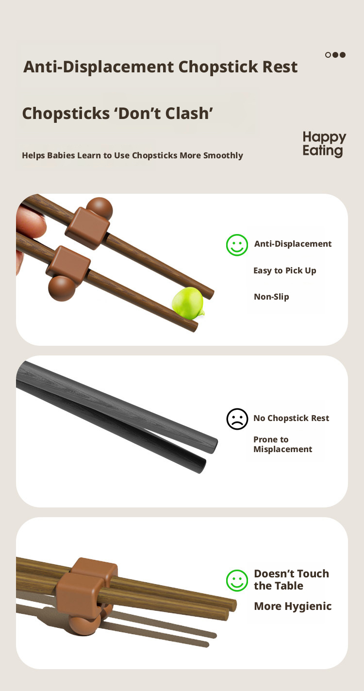 Kids Training Chopsticks, Toddler Wooden Learning Chopsticks for 2‑6 Years Old