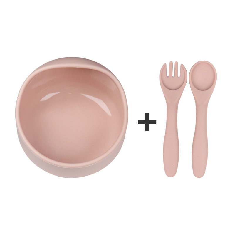 Large Snail-shaped Silicone Baby Bowl, Children Tableware Set including Anti-slip Suction Food Bowl, Baby Fork & Spoon and Silicone Plate
