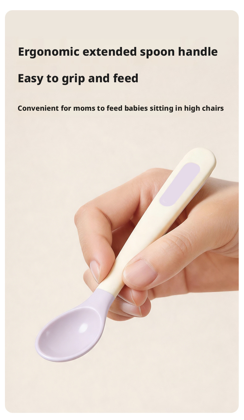 Newborn Temperature‑Sensing Spoon Set, Portable Kids Feeding Tableware Kit