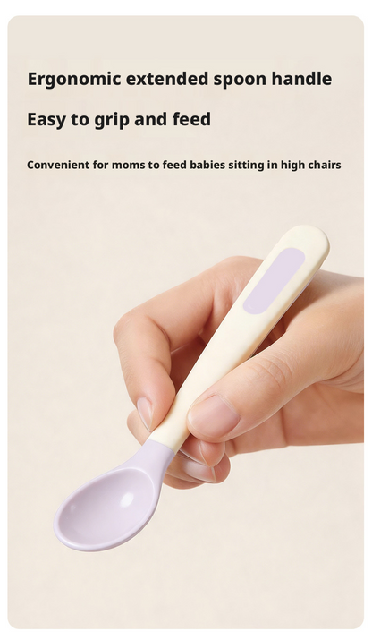 Newborn Temperature‑Sensing Spoon Set, Portable Kids Feeding Tableware Kit