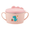 Cute Dinosaur Kids Stainless Steel Bowl with Handles and Lid, Baby Double Ear Soup Bowl, Children Food Feeding Tableware