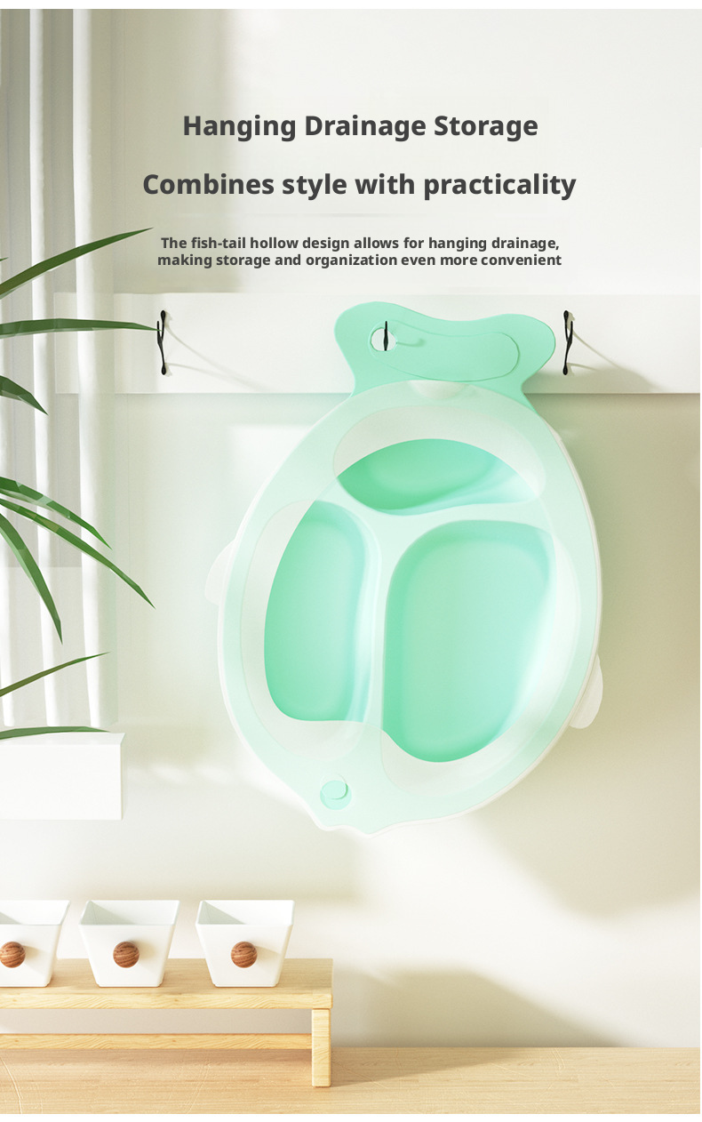 Fish‑Shaped Baby Divided Plate, Drop‑Resistant Creative Toddler Feeding Tableware