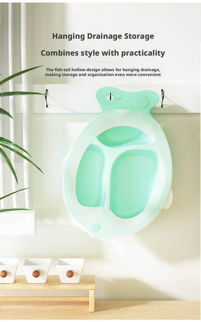 Fish‑Shaped Baby Divided Plate, Drop‑Resistant Creative Toddler Feeding Tableware