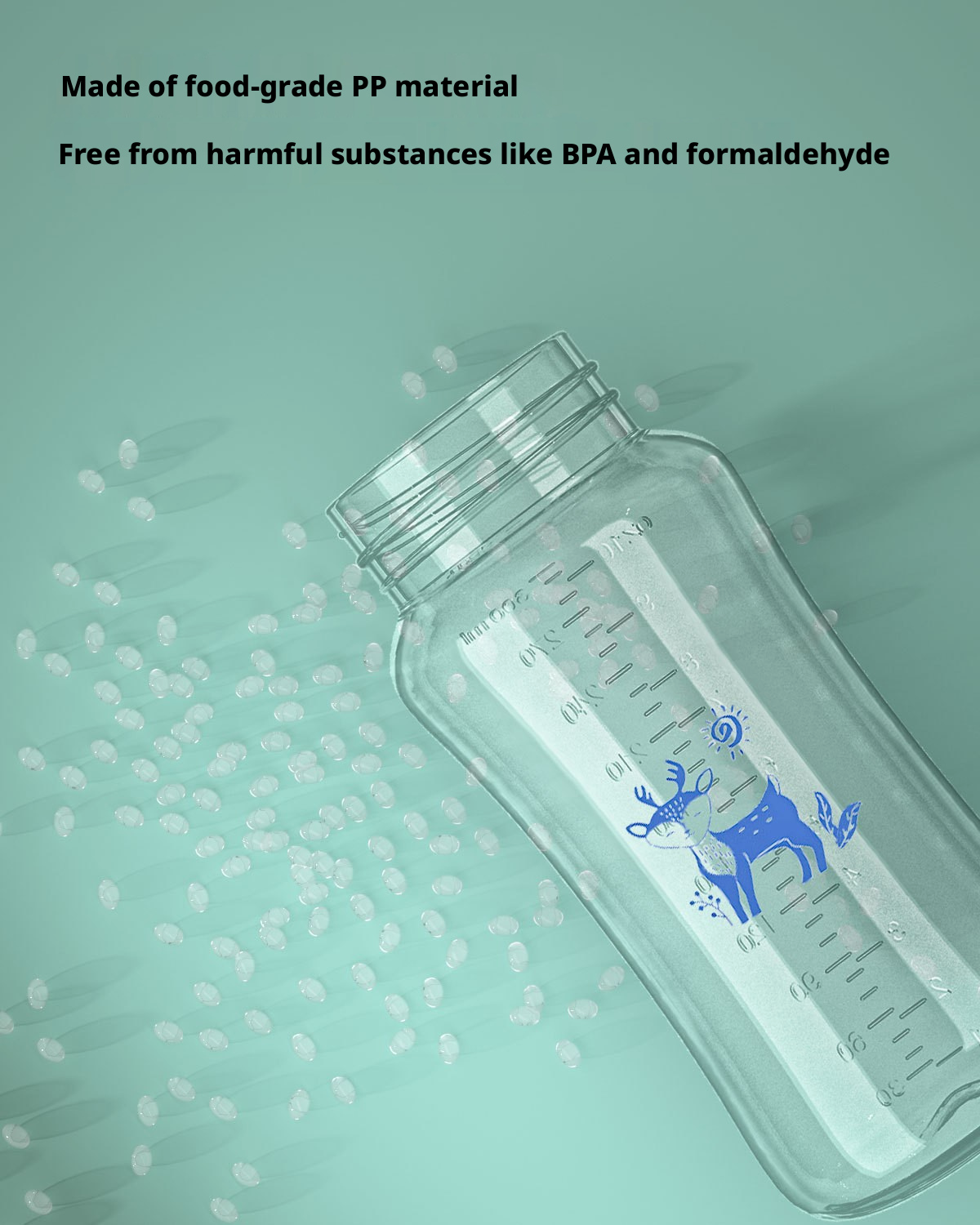 Creative Hands‑Free Baby Bottle, Wide‑Neck PP Feeding Bottle for Baby, 300ml