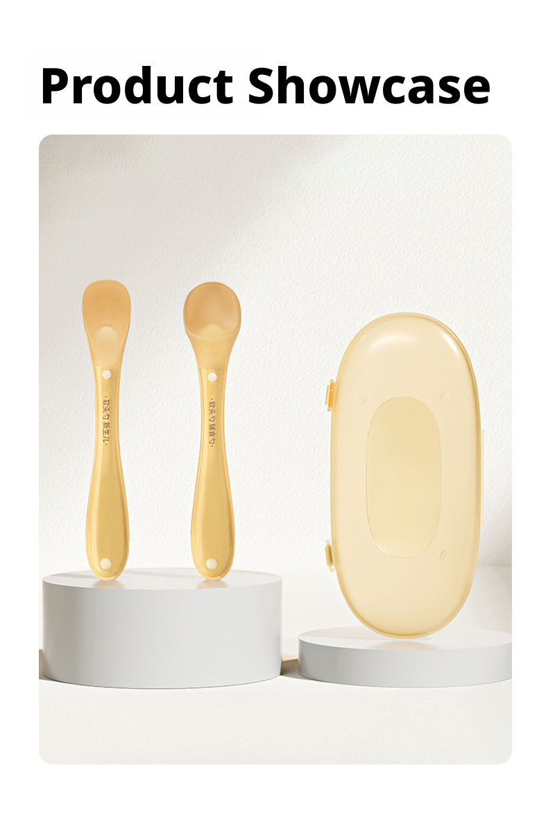 Food‑Grade Silicone Baby Spoon, Infant Feeding Spoon for Milk Water & Baby Food