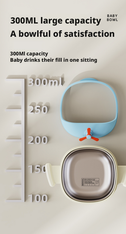 316 Stainless Steel Suction Baby Bowl, Shatterproof Toddler Self‑Feeding Tableware