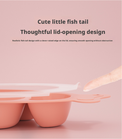Fish‑Shaped Baby Divided Plate, Drop‑Resistant Creative Toddler Feeding Tableware