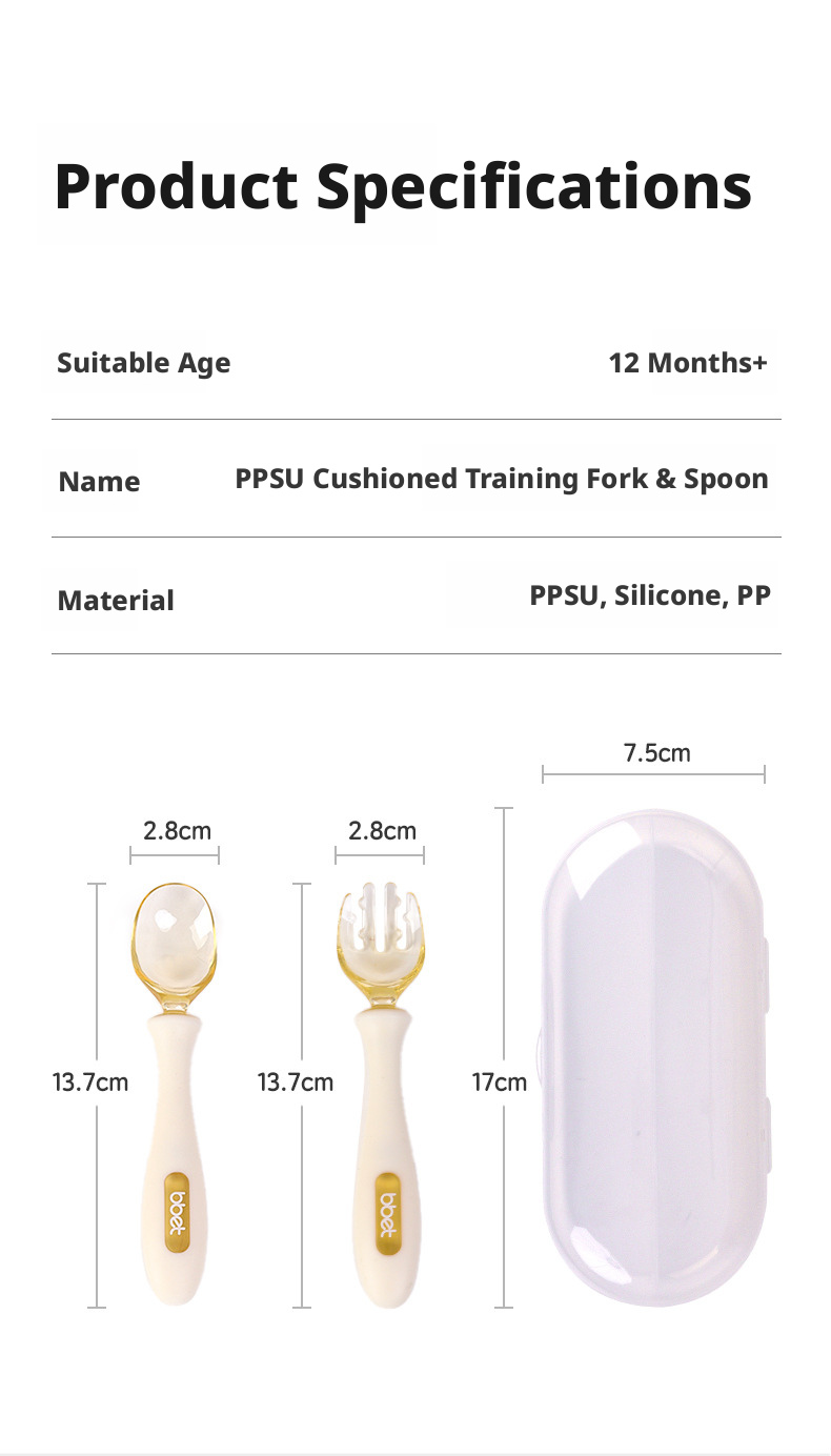 Baby Spoon & Fork Set, Self‑Feeding Training Utensils