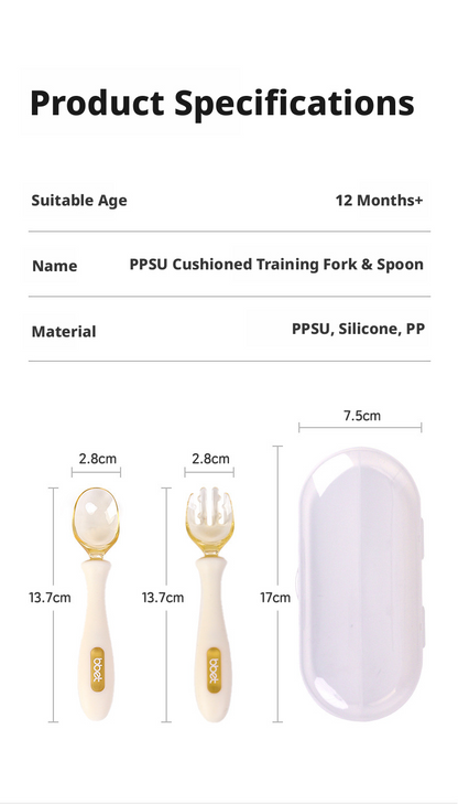 Baby Spoon & Fork Set, Self‑Feeding Training Utensils