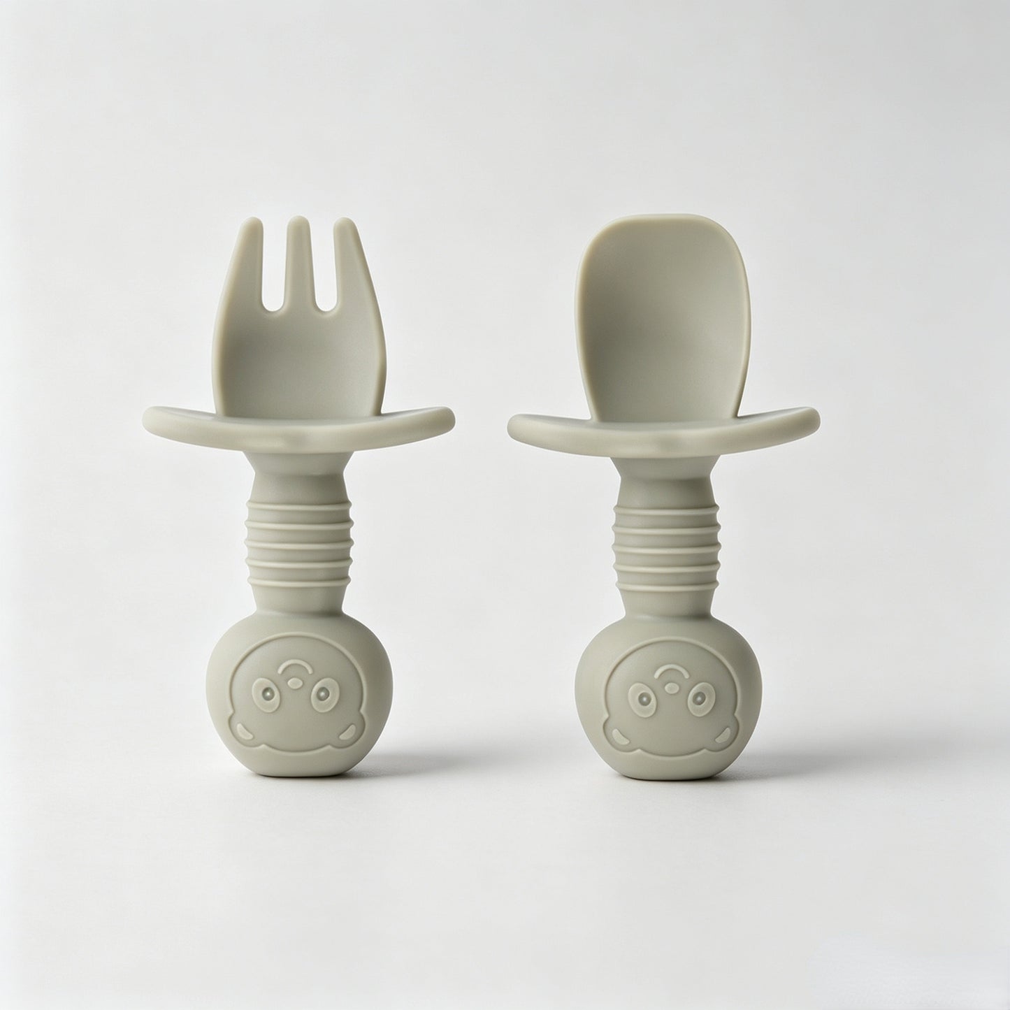 Silicone Bear-Themed Fork and Spoon Set for Toddlers – Training Utensils for Self-Feeding and Solid Foods
