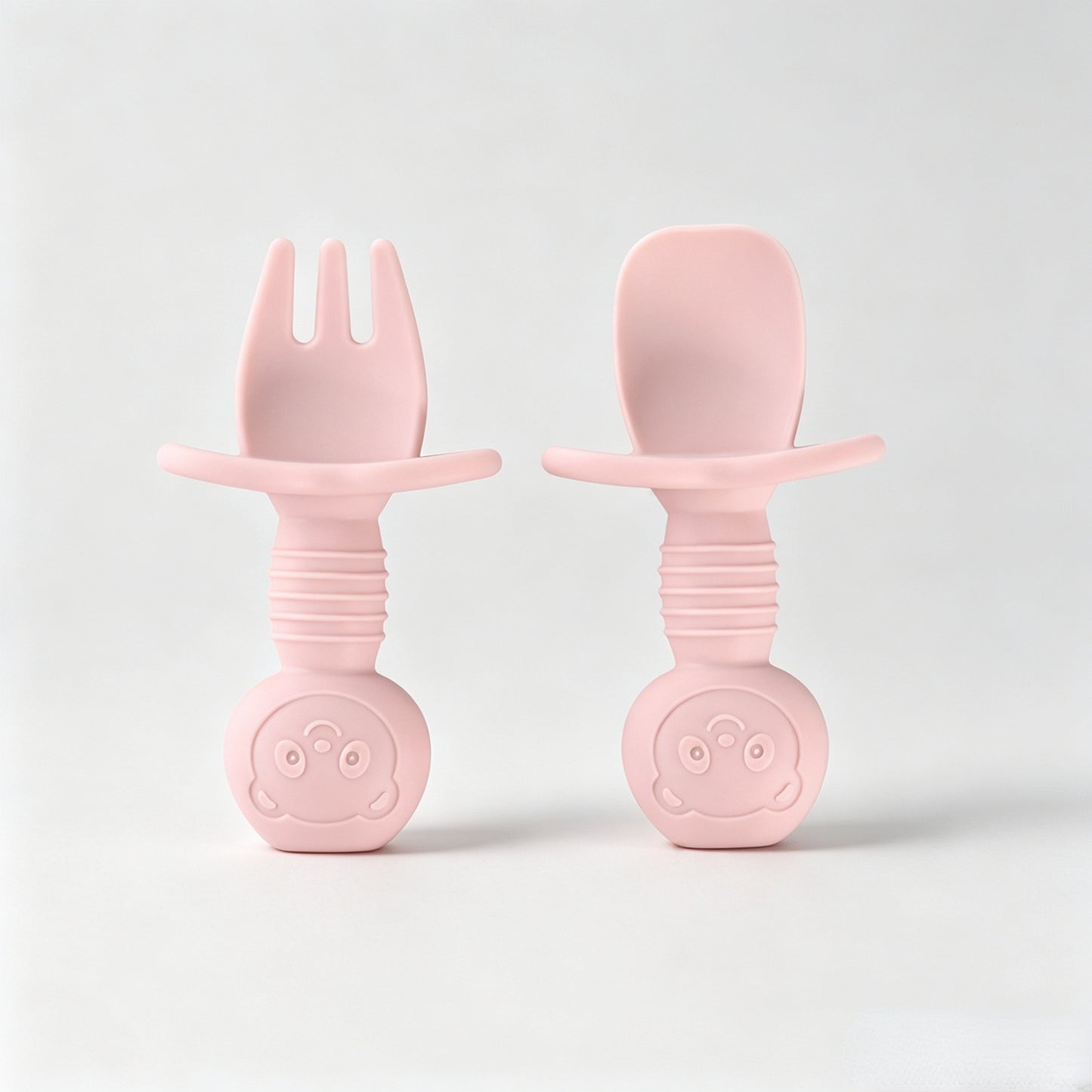 Silicone Bear-Themed Fork and Spoon Set for Toddlers – Training Utensils for Self-Feeding and Solid Foods