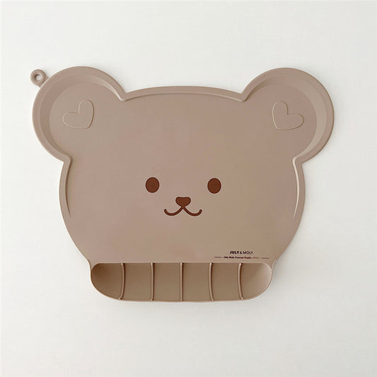 Korean-style baby silicone placemat, waterproof children's bib, portable ins-style infant eating bib and heat insulation mat
