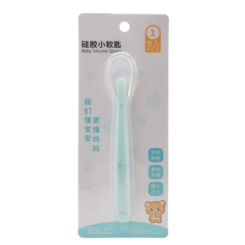 Xi'erbao Brand Infant Full Silicone Spoon, Soft Silicone Baby Feeding Spoon & Soup Spoon with Soft Tip, Model 9384