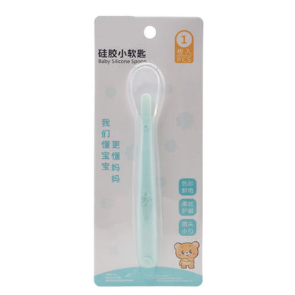 Xi'erbao Brand Infant Full Silicone Spoon, Soft Silicone Baby Feeding Spoon & Soup Spoon with Soft Tip, Model 9384