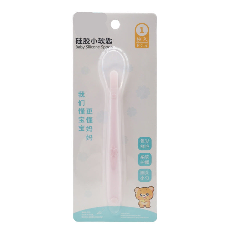 Xi'erbao Brand Infant Full Silicone Spoon, Soft Silicone Baby Feeding Spoon & Soup Spoon with Soft Tip, Model 9384