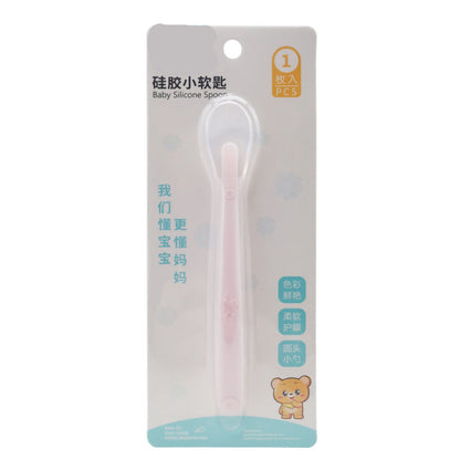 Xi'erbao Brand Infant Full Silicone Spoon, Soft Silicone Baby Feeding Spoon & Soup Spoon with Soft Tip, Model 9384