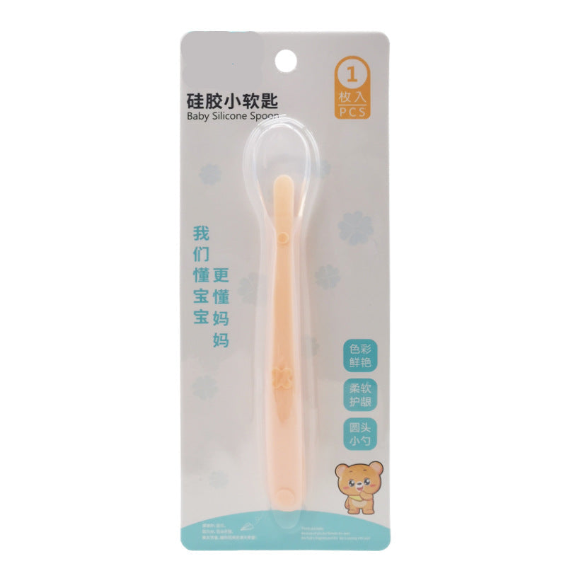 Xi'erbao Brand Infant Full Silicone Spoon, Soft Silicone Baby Feeding Spoon & Soup Spoon with Soft Tip, Model 9384