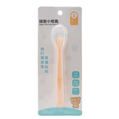 Xi'erbao Brand Infant Full Silicone Spoon, Soft Silicone Baby Feeding Spoon & Soup Spoon with Soft Tip, Model 9384