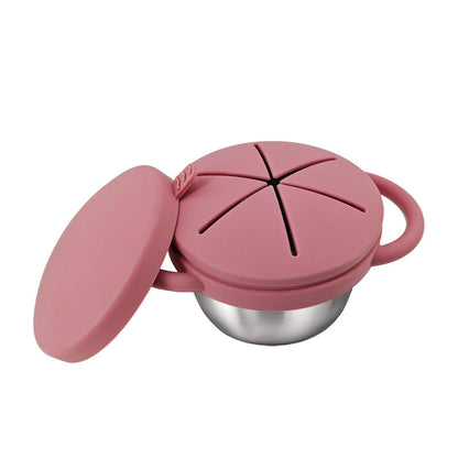 Food-grade Silicone Baby Food Bowl with Double Handles, Leak-proof, Special for Infants, Amazon Stainless Steel Children Feeding Tableware